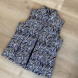 Zebra print puffer vest
